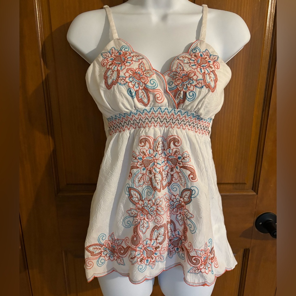 Floral Embroidered Halter Top